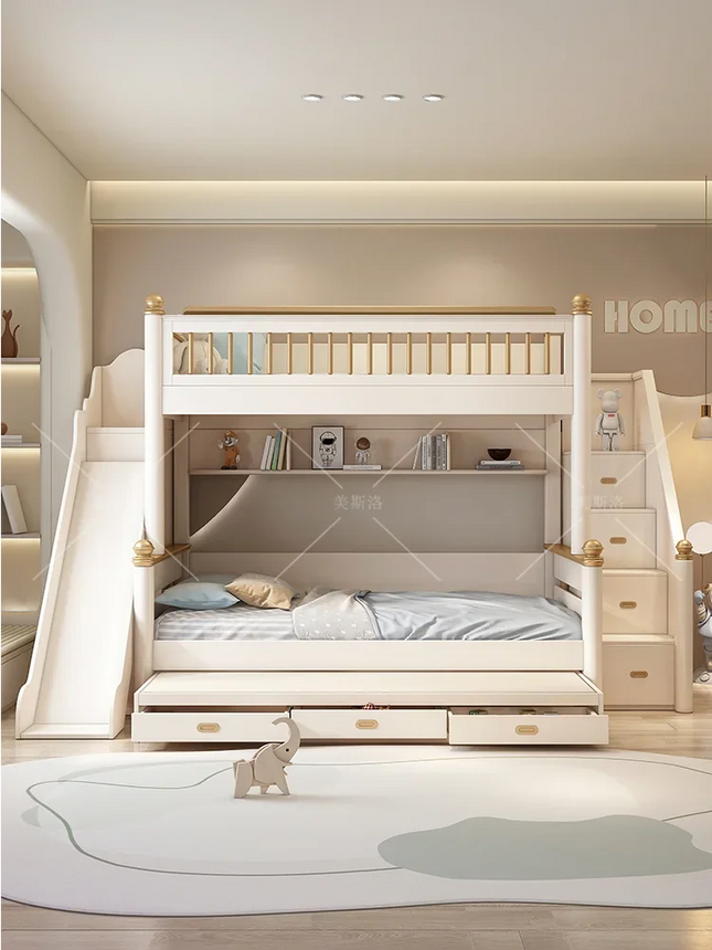 wood bunk bed, two-storey bunk mother high and low bed