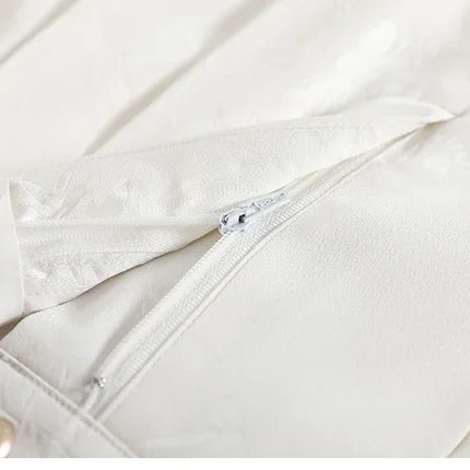 New Chinese Style Jacquard Wide Leg Satin Pants for Women Elegant Solid Office Lady Women's Casual Loose Pants Female