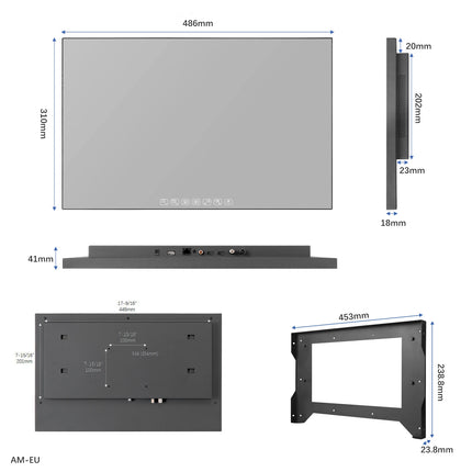 Soulaca 22inches Smart Mirror TV Waterproof 1080P HD Panel Built-in WiFi Bluetooth Android 11.0 New Model 2024 Magic LED US EU