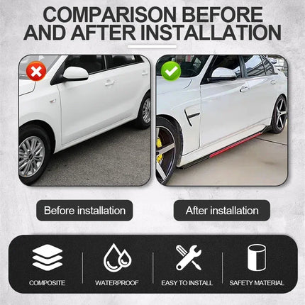 Universal 8PCS 2m/2.18m Side Skirt Extension Rocker Plate Lip Separator Bumper For BMW Mercedes-Benz Toyota Audi Nissan Honda