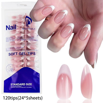 150/120/100Pcs French Almond Fake Nails