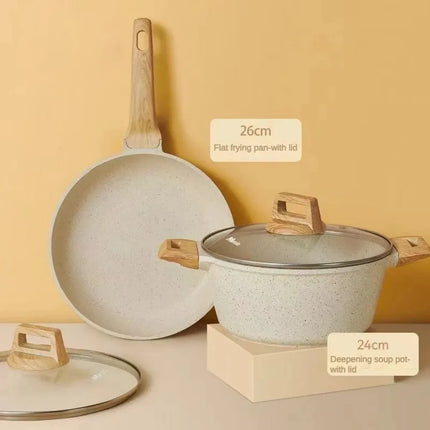 3-7 Pots and Pans Set Nonstick Cookware Sets White Granite Induction Cookware Non Stick Cooking Set