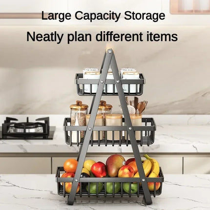 2/3 Tiers Countertop Fruit Basket,Portable Fruit Bowle Basket Kitchen Organizer Storage & Dining Room Fruits Vegetable Snacks