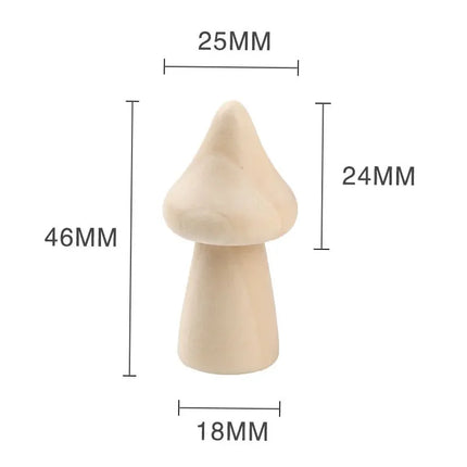 Miniature Wooden Mushroom Scale Model Ornaments Mini Wood Mushroom