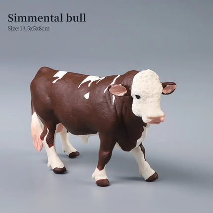 Farm Animal Models - Bull Milk Cow Poultry Educational Action Figures for Children's Cognitive Learning Collection