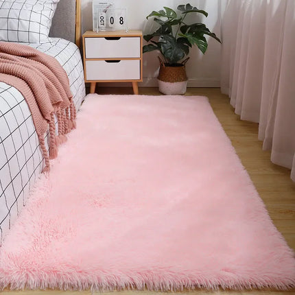 Fluffy Cream White Sheepskin Rug for Bedroom and Living Room Decor - Silk Wool Rugs  Rugs