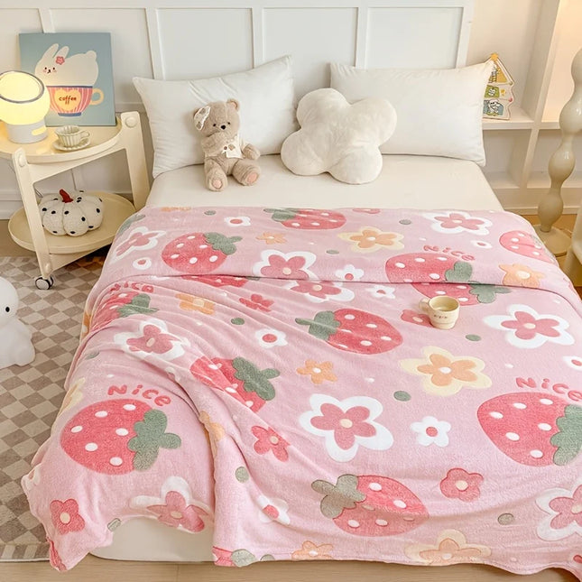1 piece floral print soft flannel blanket – suitable for use on beds, sofas，suitable for all seasons.