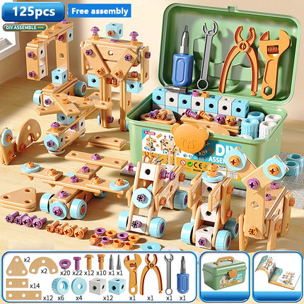 Hand Disassembly Assembly Puzzle Simulated Screwing Toolbox Early Educational Kids
