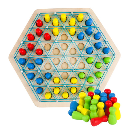 Kid Chain Triangle Chess Social Board Game Battle Chess Game Wooden Toy