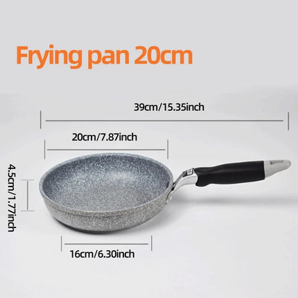 Durable Stone Frying Pan28/26/24/20cm Wok Non-stick Pan Skillet Cauldron Induction Cooke