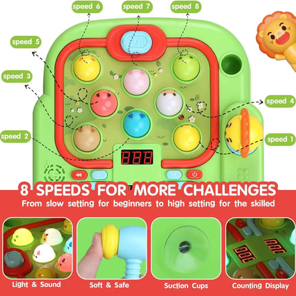 Hammer hamster game for toddlers, toys for boys and girls, interactive educational toys with sound and light for children