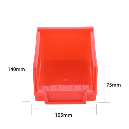 5pcs Stackable Storage Bins Tool Parts Organization Hanging Plastic Box Red Yellow Blue 110/190/270mm Garage Hole Board Case Kit
