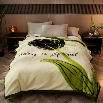 New Raschel plush thickened warm blanket 1PC 150/180/200cm nap air