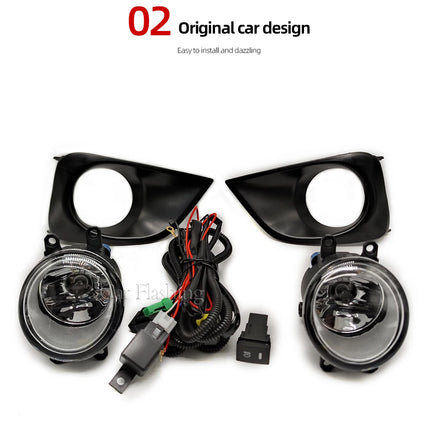 Car LED Fog Light For Toyota Vios Yaris Sedan 2013 2014 2015 2016 2017 with Wires Switch Harness Kit angel eyes Fog lamp cover