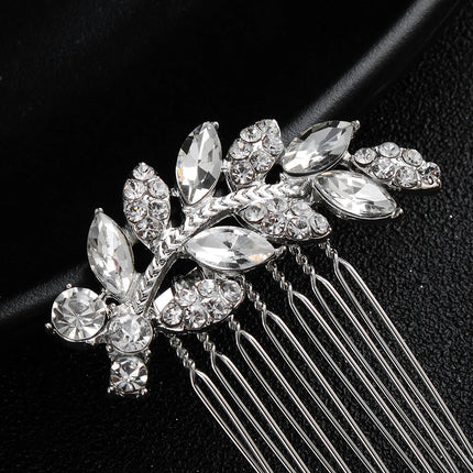 New Silver Alloy Hair Comb Handmade Pearls Rhinestones Fashion Metal Headpiece Elegant Hair Jewellery Accessory For Women