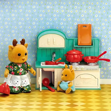 Forest Family Reindeer Rabbit Panda Animal Simulation Dollhouse Furniture Toy Set