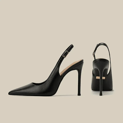 New high-heeled shoes for women with slim heels and pointed back, fashionable, versatile, comfortable commuting sandals