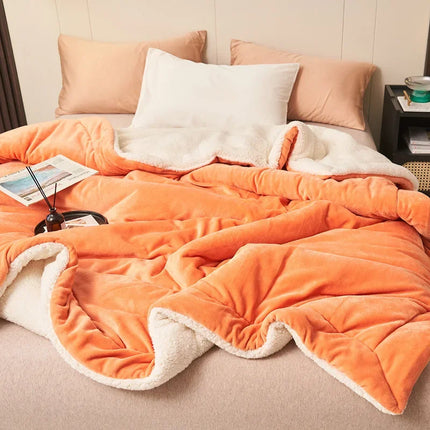 Winter Warm Blanket Mechanical Wash Double Layer Queen Blankets for Beds