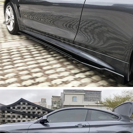 For BMW Accessories 3 Series E90 E91 320i 330i 2005-2011 Car Side Skirts 2.2M 86.6inch Extension Rocker Panels Lip Bumper ABS 8p