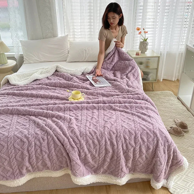 Foreign Trade Lamb Velvet Blanket Coral Flannel Sofa Cover Blanket Nap Office Shawl Air Conditioning Small Blanket Gift