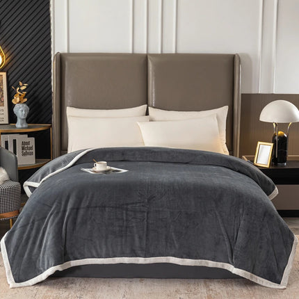 Blanket for Winters Solid Color Milk Velvet Plaid For Sofa Warm Single