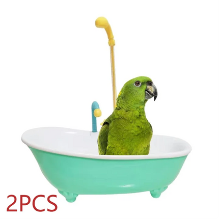 1/2PCS Automatic Parrot IntelligentBath Bird Shower Bathtub Supplies Blue Cute Plastic Cage Accessories Household Bird Bath Gift