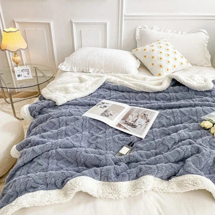 Winter Blankets Soft Plaid Warm Fleece for Adults Kids Solid Sofa Bed Cover Duvet Plush Throw Bedspread for Home Beds Couch