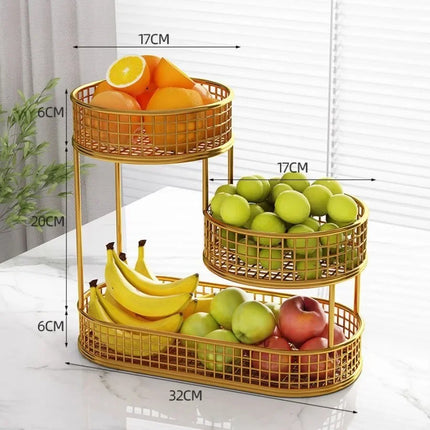 Multi Layer Kitchen Organizer Fruit Vegetable Shelf Bathroom Makeup Storage Desktop Dim Sum Storage Basket Kitchen Accessories