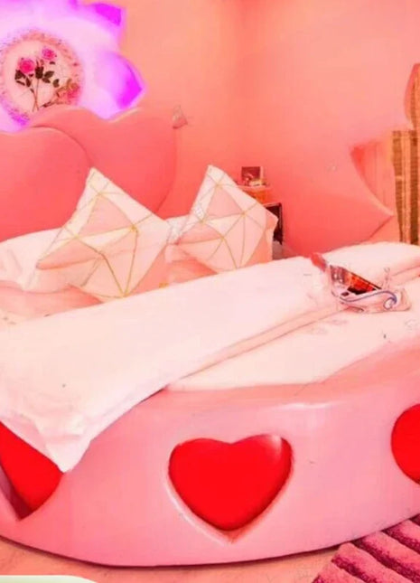 Pink Confortable Bed Modern Fashionable Aesthetics King Size Twin Bed European King Size Round Cama De Casal Bedroom Furniture