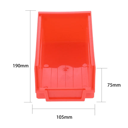 5pcs Stackable Storage Bins Tool Parts Organization Hanging Plastic Box Red Yellow Blue 110/190/270mm Garage Hole Board Case Kit