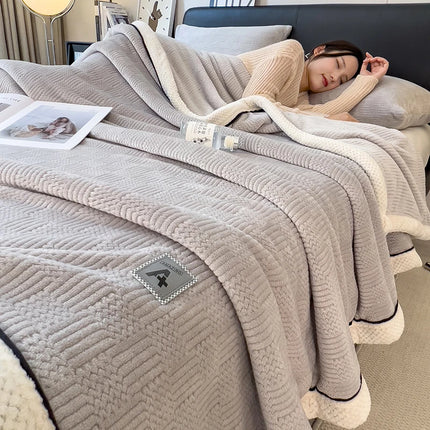 Category A Knitting Velvet Warm Autumn Winter Blanket Soft Warmth Sofa Blankets for Thorw Comfortable Breathable Knitted Blanket