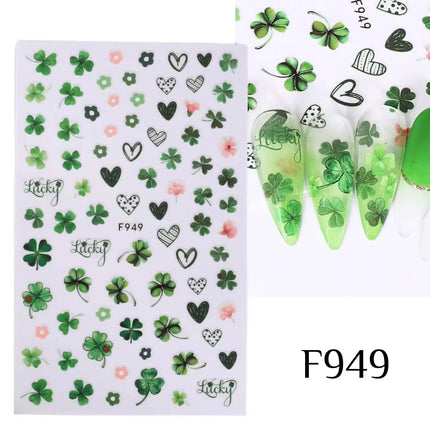 1PCS New Autumn Flowers Nail Decals Animal Nail Stickers Flower
