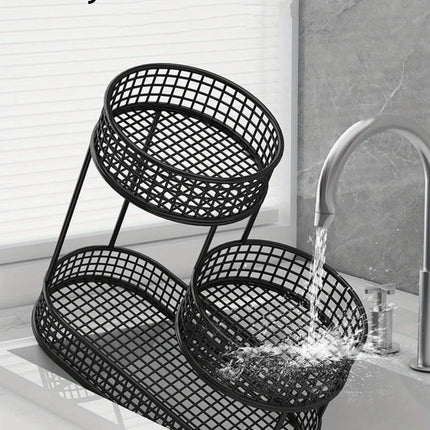 Multi Layer Kitchen Organizer Fruit Vegetable Shelf Bathroom Makeup Storage Desktop Dim Sum Storage Basket Kitchen Accessories