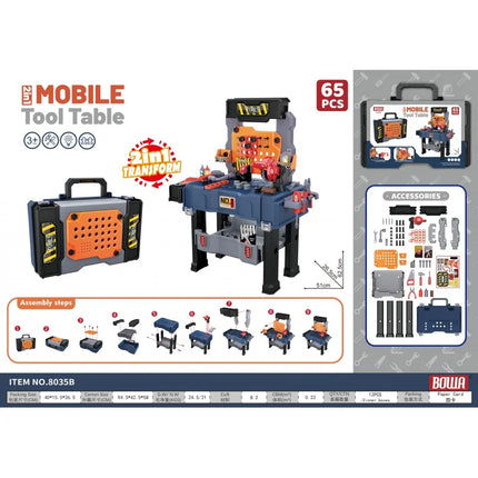 Kids Tool Bench, Realistic, Transformable Tool Set,  Pretend Play Learning Gift for Boys & Girls Age 3-5