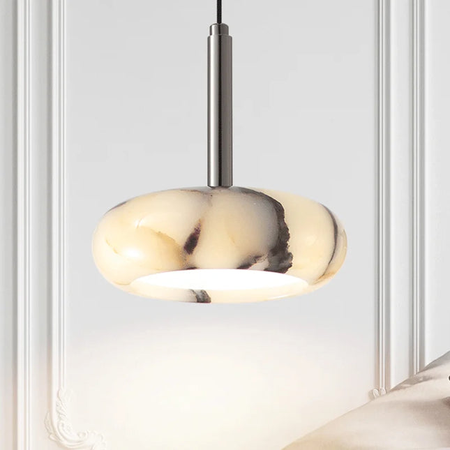 Luxury Black Round Natural Stone Pendant Lamp