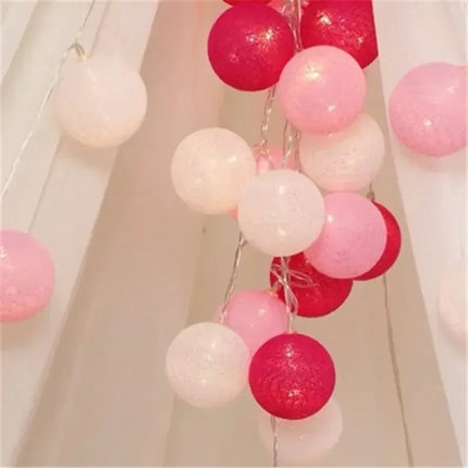 LED Cotton Balls String Lights Battery or USB Powered Fairy Garland Lighting Strings Christmas Holiday Wedding Party Decoration