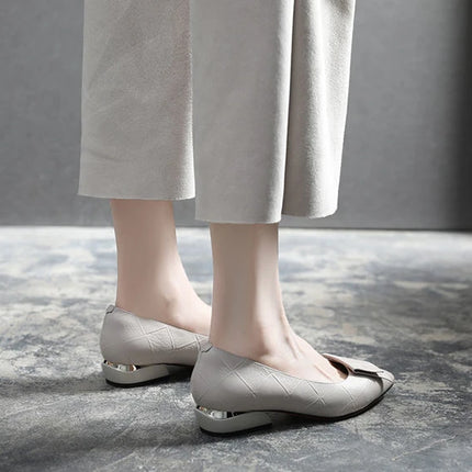 Woman Pumps Formal Low Heel Elegant Red Shoes For Women Moccasins Pointed Toe Y2k Premium Offer High Quality Social On E A