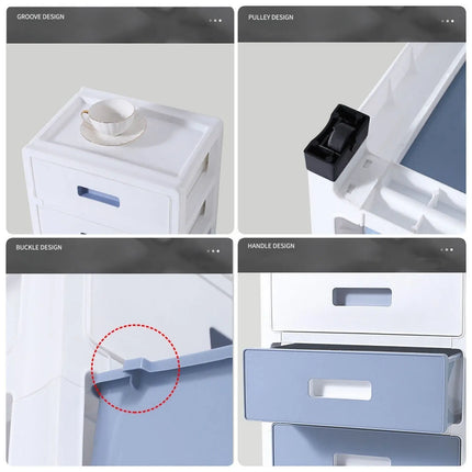 Bymaocar 33'' High 6-Drawer Organizer/Household Storage Cabinet Drawer Type Underwear Box Strong & Durable with Handles & Wheels