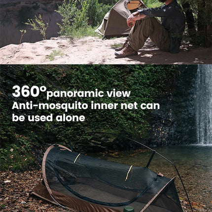 Camping Tent For Single Person Lightweight Nylon Tent Tactical Shelter With Mosquito Net Anti-Mosquito Waterproof Field