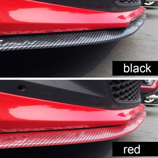 Universal Car Front Bumpers Anti Collision Strips Carbon Fiber Rubber Strip Car Front Bumper Lip Car Lip Skirt Protector