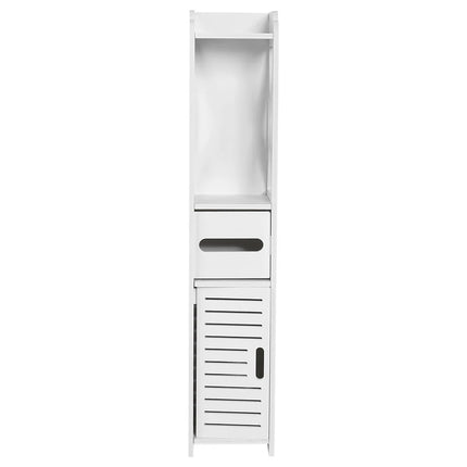 80x15.5x15CM Bathroom Toilet Furniture Cabinet White Wood Cupboard Shelf Tissue Storage Rack