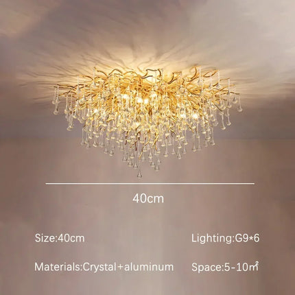 Gold ceiling light chandelier modern hotel bedroom dining room living room home interior glossy Led luxury chandelier