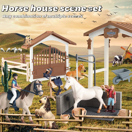 Farm Horse Race Model Action Figures DIY Equestrianism Horseman Animals