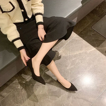 Women Pumps Sexy Suede Ponited Toes High Heels Fashion Office Stiletto Party Red Wedding Shoes Female Comfort Women Shoes