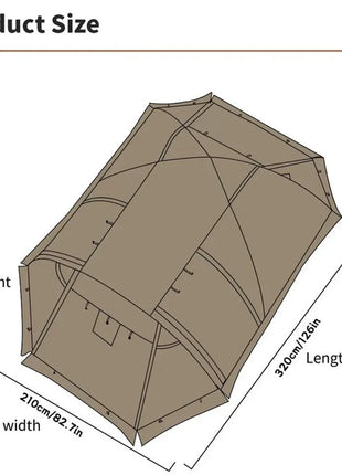 Fireproof 2 Person Winter Tent Hot Tent Waterproof Tunnel Dome Tent with Stove Jack and Snow Skirt for Camping Hiking 4 Season