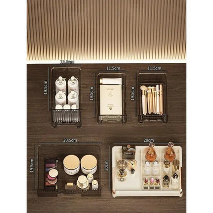 3-layer Minimalist High-end Cosmetics Storage Box, Desktop Style Skincare Drawer Style Storage Cabinet, Washbasin Storage Rack