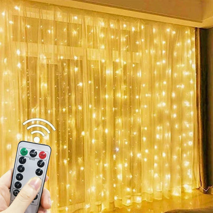 3/6M USB LED Curtain 8Modes Remote Control String Lights Holiday Wedding Fairy Garland Lights For Bedroom Living Room Decor