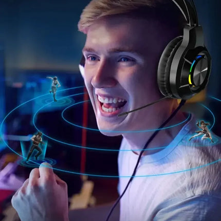 Gaming Headset Noise Reduction Over-The-Ear Waterproof Portable Audio Plastic Material for Gaming Enthusiasts