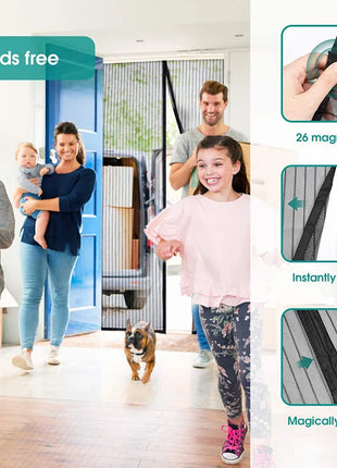Large Tool-free Magnetic Mosquito Net Summer Anti Bug Fly Door Curtains Mesh Auto Closing Door Screen Anti Bug Fly Door Screen