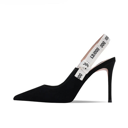 Spring and Summer New High Heels Leather Pointed Bow Side and Rear Thin Heel High Heel Single Shoes